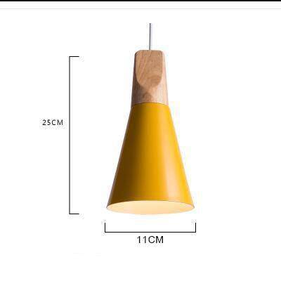 Suspension en bois et aluminum en forme de cone - vue 5 sur 14