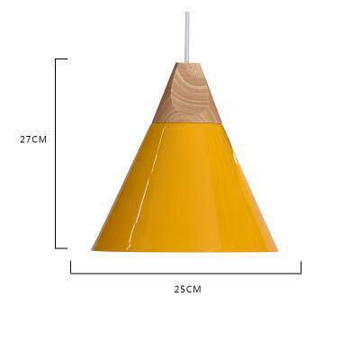 Suspension en bois et aluminum en forme de cone - vue 8 sur 14