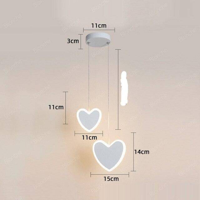 Suspension rose ou blanche LED avec des formes différentes pour les enfants