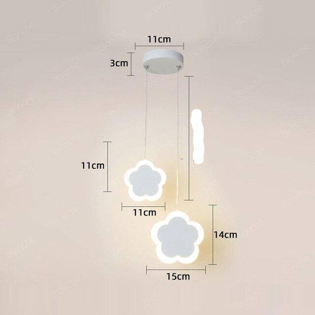 Suspension rose ou blanche LED avec des formes différentes pour les enfants