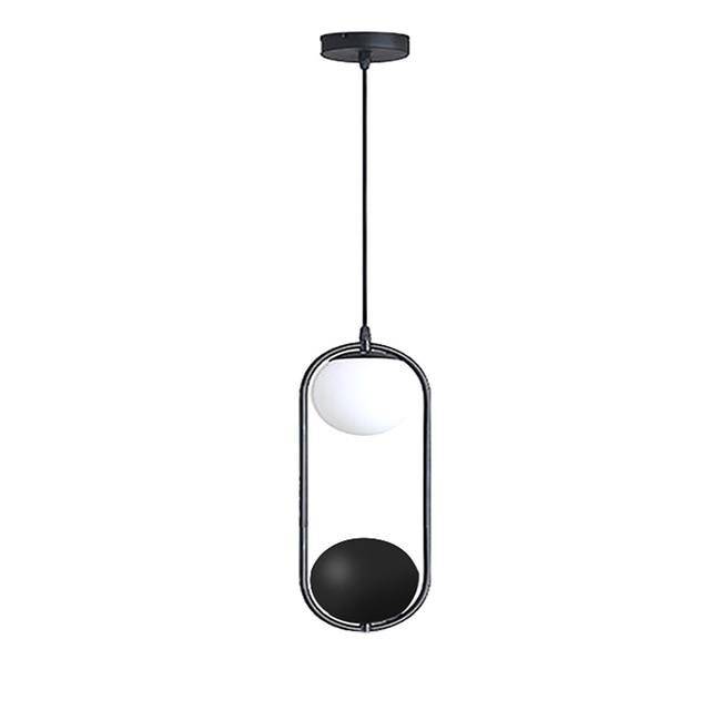 Suspension design LED avec boule en verre et fleurs suspendues - vue 6 sur 7