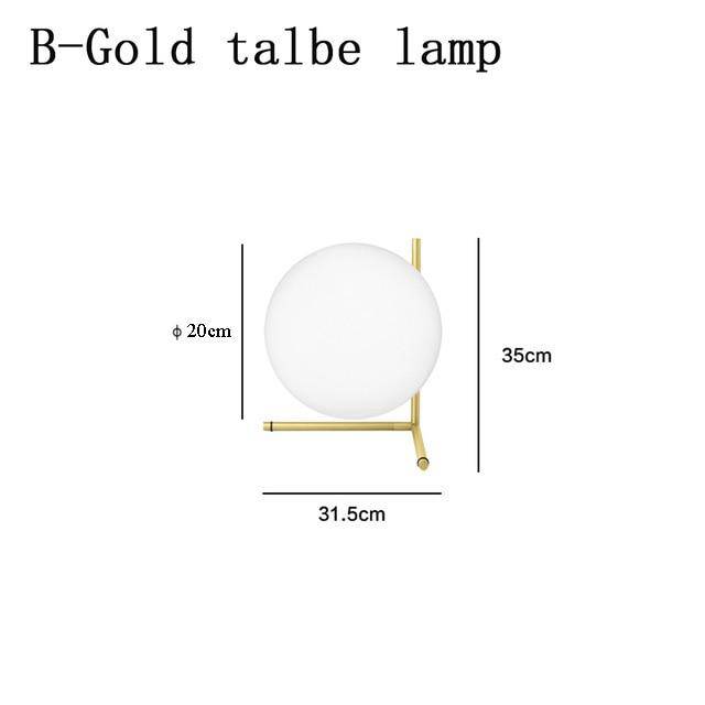 Lampe de chevet design dorée avec boule en verre Lampen - vue 4 sur 4