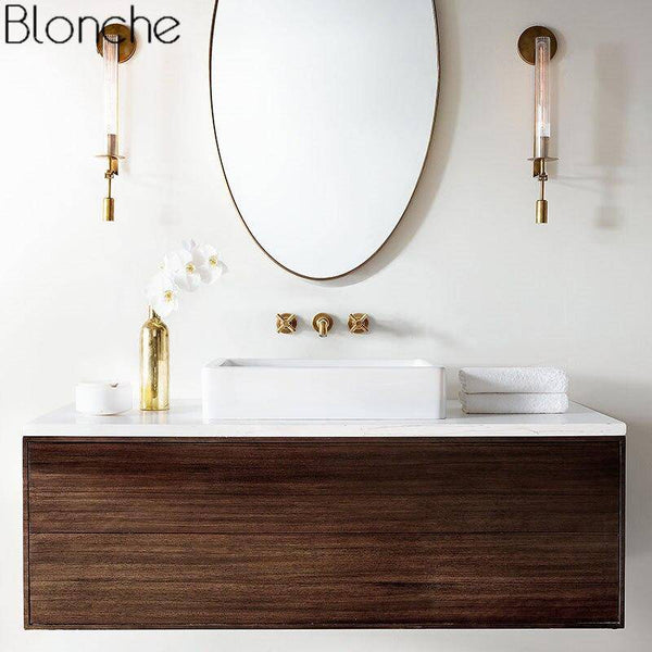 Applique murale retro LED avec abat-jour cylindre style Bronze