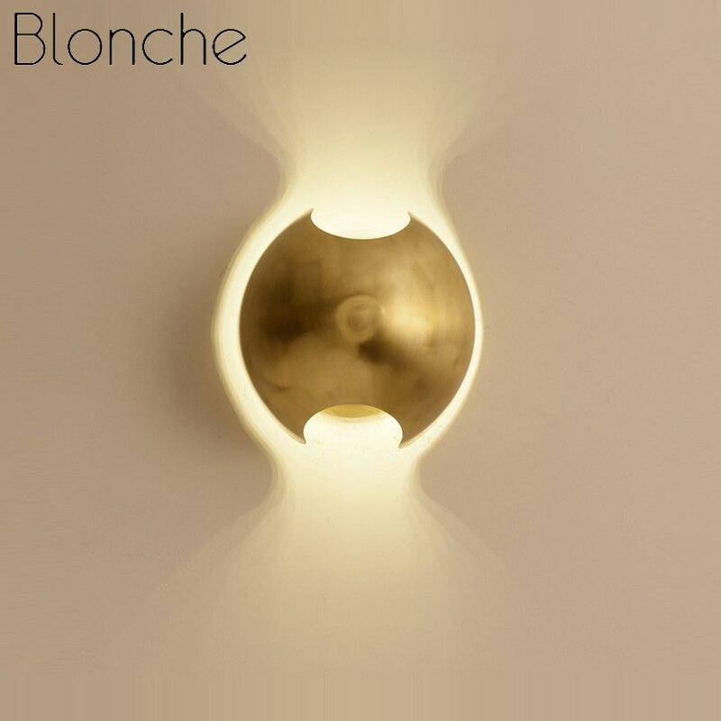Applique murale design LED arrondie en métal doré Art - vue 3 sur 6