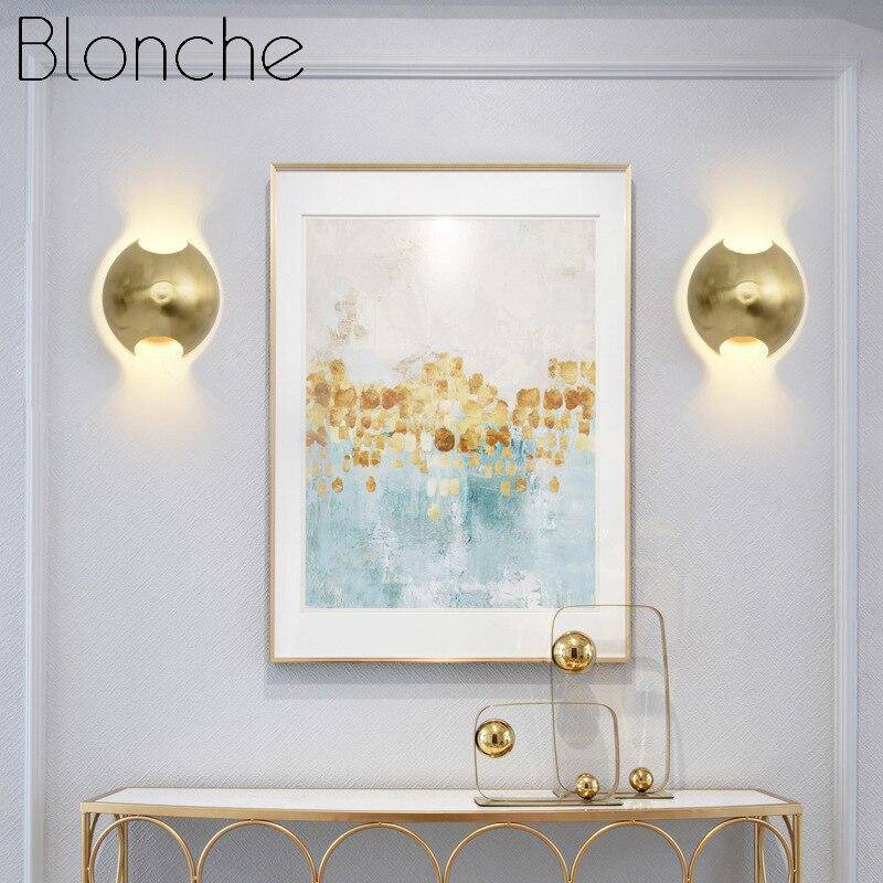 Applique murale design LED arrondie en métal doré Art - vue 5 sur 6