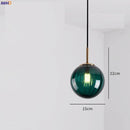 Suspension design LED boule en verre coloré style Hang