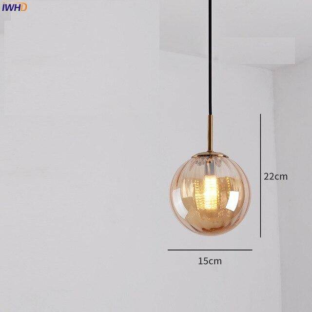 Suspension design LED boule en verre coloré style Hang - vue 10 sur 15