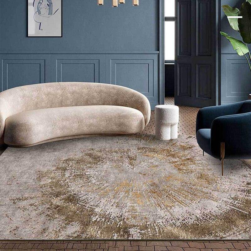 Tapis vintage tornade dorée et grise Rug
