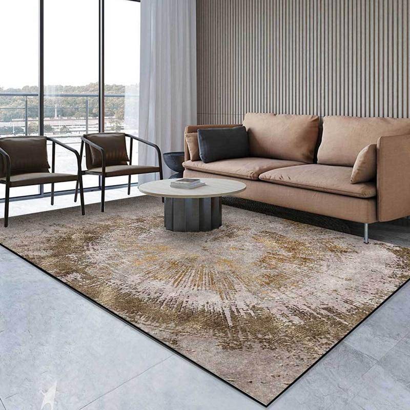 Tapis vintage tornade dorée et grise Rug
