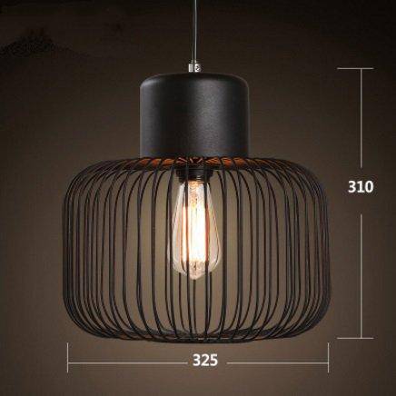 Lampe à poser design à LED avec abat-jour cage arrondie en métal noir