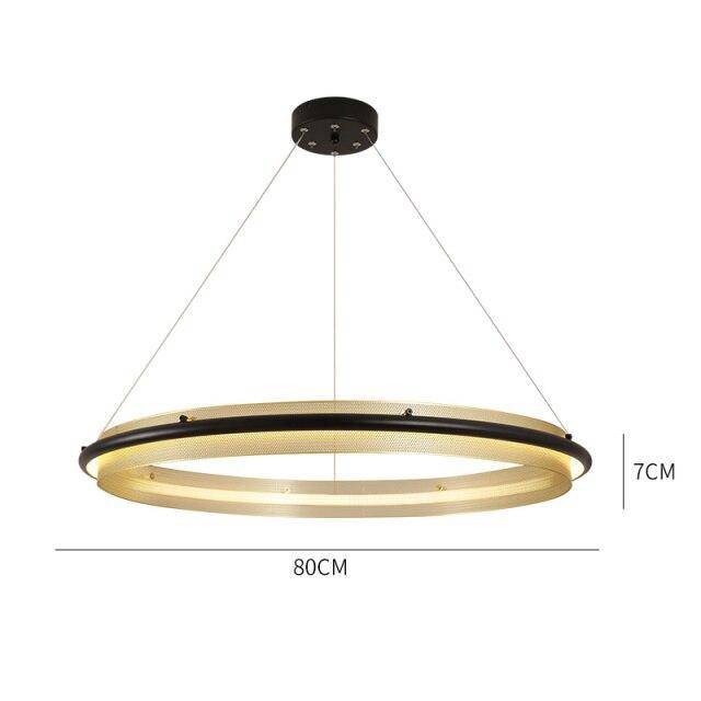 Lustre design à LED avec anneau en métal doré Luxury - vue 7 sur 9