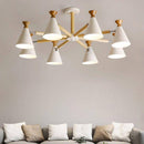 Lustre moderne à LED en bois avec abat-jour métal coloré