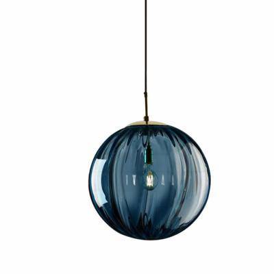 Suspension moderne LED en boule de verre colorée - vue 9 sur 10