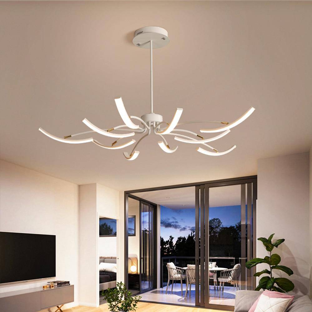 Lustre design à LED en métal avec plusieurs tiges Kyio - vue 4 sur 15