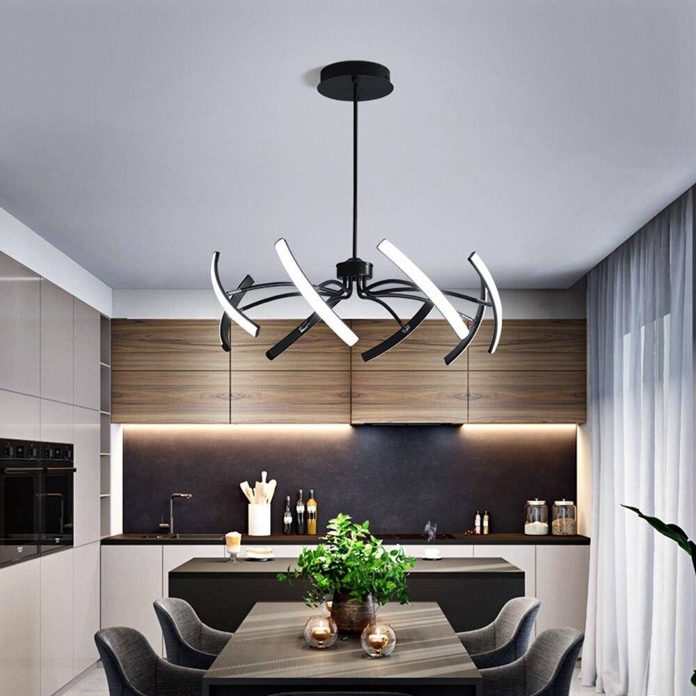 Lustre design à LED en métal avec plusieurs tiges Kyio - vue 6 sur 15