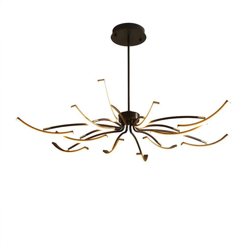 Lustre design à LED en métal avec plusieurs tiges Kyio