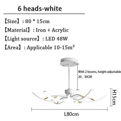 Lustre design à LED en métal avec plusieurs tiges Kyio - vue 7 sur 15