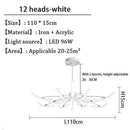 Lustre design à LED en métal avec plusieurs tiges Kyio