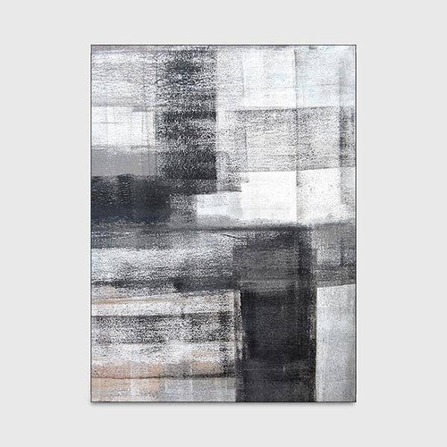 Tapis rectangle moderne noir et blancs Style B