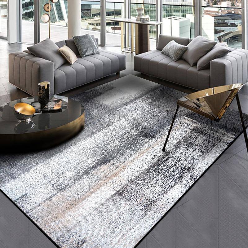Tapis rectangle moderne noir et blancs Style C - vue 3 sur 3