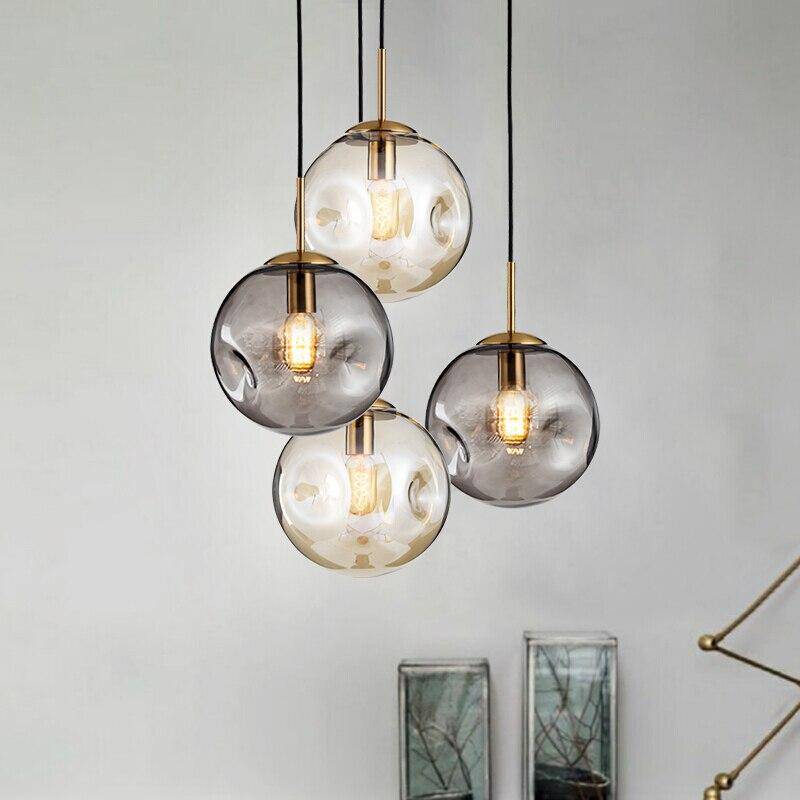 Suspension design à LED boule déformée en verre Head - vue 5 sur 9