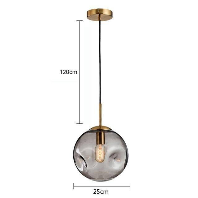 Suspension design à LED boule déformée en verre Head - vue 9 sur 9