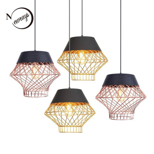 Suspension design à LED avec cage en métal industrielle Loft - vue 7 sur 10