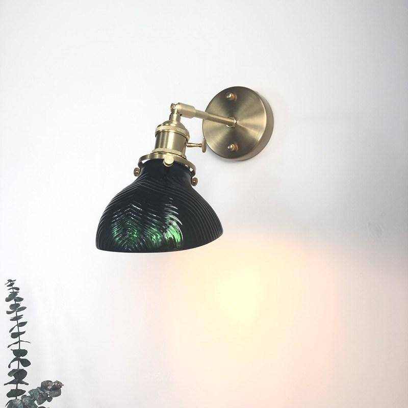 Applique murale rétro à LED avec abat-jour vert Dena
