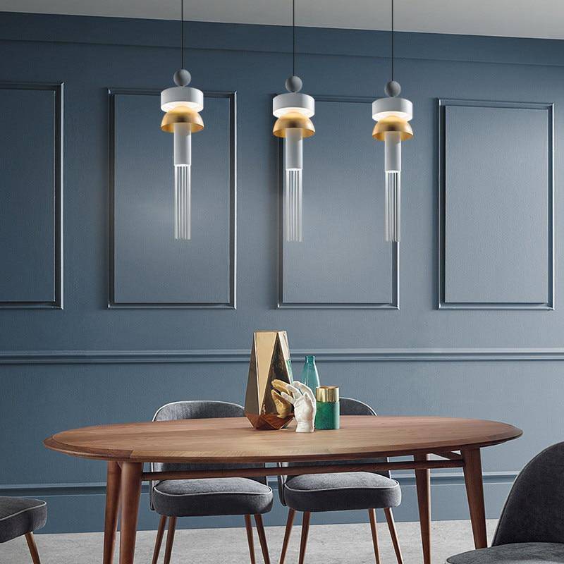 Suspension design en métal arrondi coloré Tassel - vue 5 sur 9