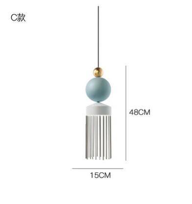 Suspension design en métal arrondi coloré Tassel - vue 8 sur 9