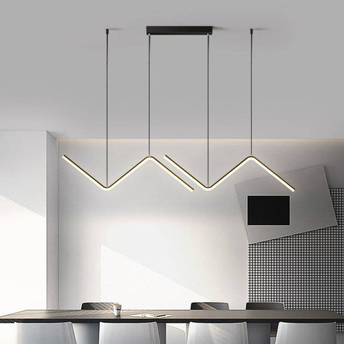 Lustre design LED en métal avec formes triangulaires modernes - vue 3 sur 8