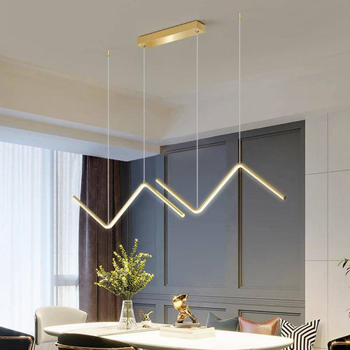 Lustre design LED en métal avec formes triangulaires modernes - vue 6 sur 8