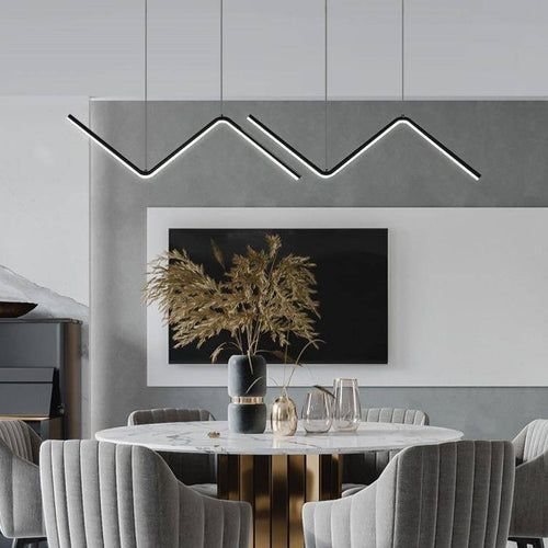 Lustre design LED en métal avec formes triangulaires modernes - vue 9 sur 8