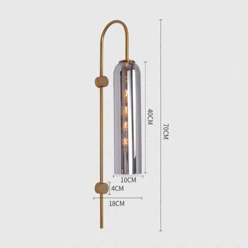 Applique murale design à LED avec abat-jour allongé en verre coloré et métal - vue 9 sur 9