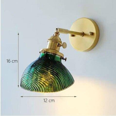 Suspension rétro LED avec abat-jour en verre rétro vert Yuja - vue 7 sur 7