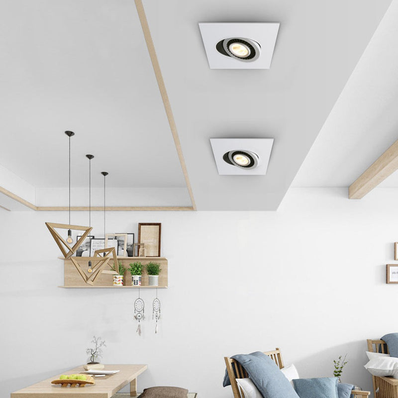 Spot moderne LED avec base carré et lumière rotative 360° Solal