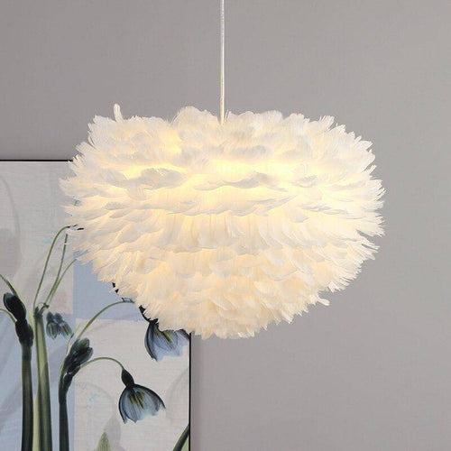 Suspension ovale LED en plumes Fairy - vue 5 sur 9