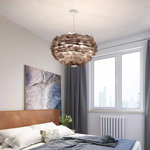 Suspension ovale LED en plumes Fairy - vue 6 sur 9