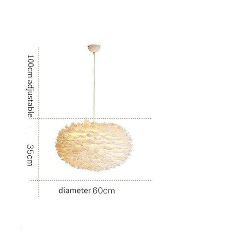 Suspension ovale LED en plumes Fairy - vue 10 sur 9