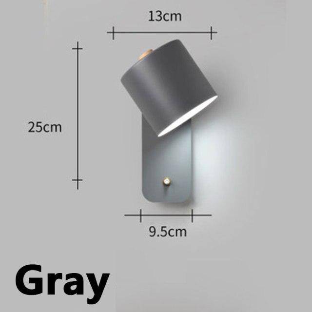 Applique murale moderne LED aux formes arrondies en métal et bois Nordic