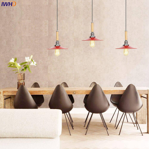 Suspension vintage LED en métal avec abat-jour style rétro - vue 3 sur 10