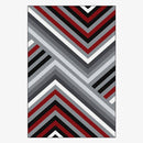 Tapis rectangle géométriques rouge et gris Asymmetric