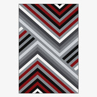Tapis rectangle géométriques rouge et gris Asymmetric