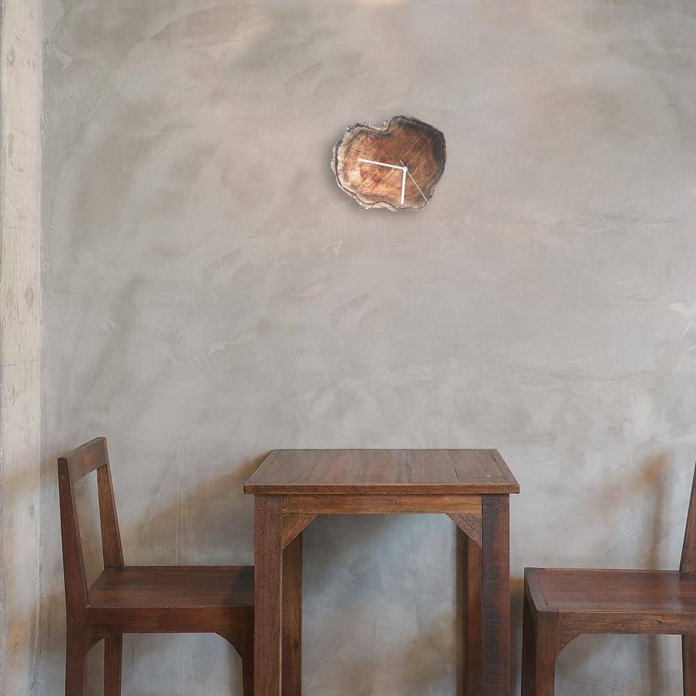 Horloge murale scandinave troncs d'arbre en bois foncé 28cm Hours - vue 2 sur 3