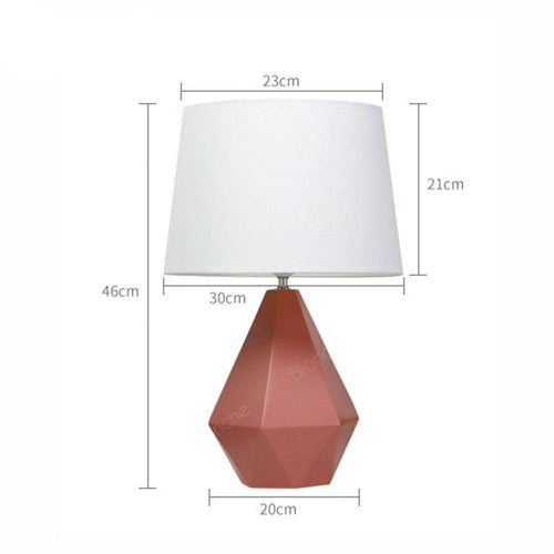 Lampe de bureau moderne LED en forme de crystal et abat-jour blanc - vue 6 sur 6
