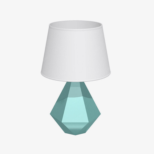 Lampe de bureau moderne LED en forme de crystal et abat-jour blanc - vue 2 sur 6