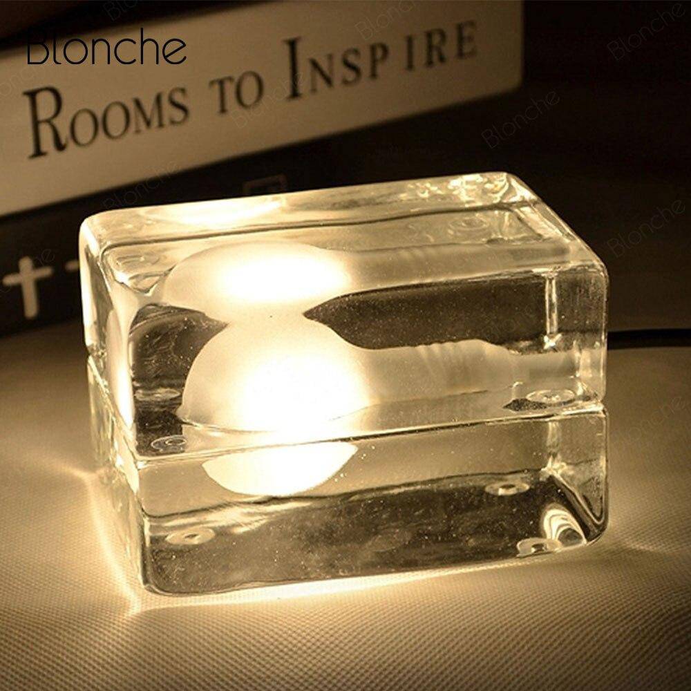 Lampe à poser moderne LED en cube transparent Creative - vue 5 sur 4