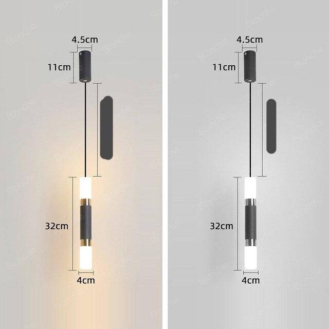 Suspension cylindrique design LED en metal noir Loft