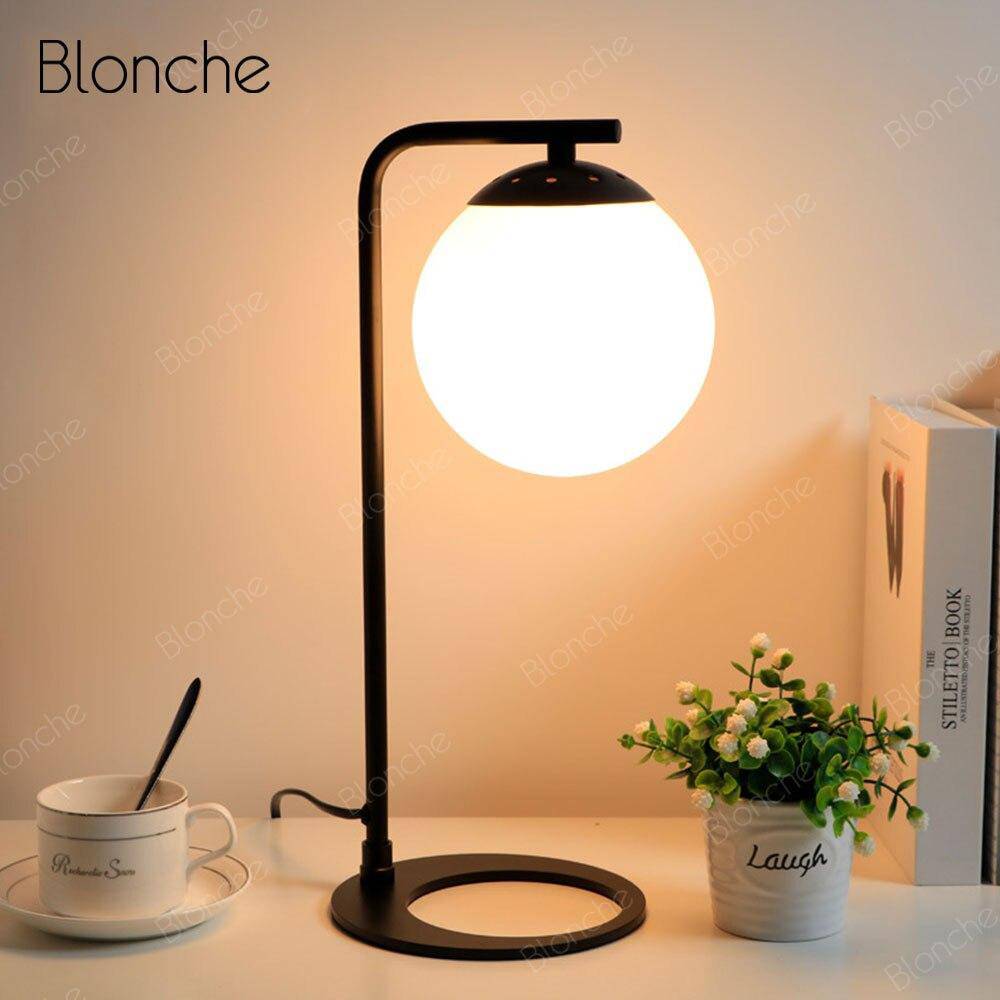 Lampe à poser design LED en métal et boule en verre Sofa - vue 3 sur 6