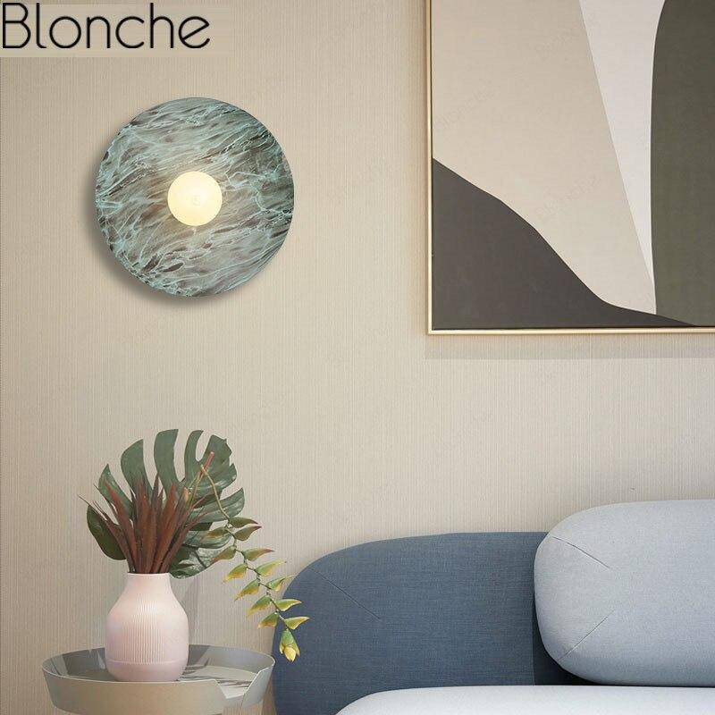 Applique murale design LED avec disque métal coloré Nordic - vue 3 sur 6